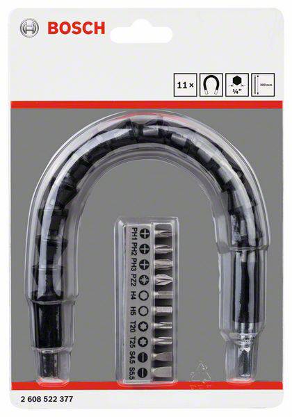 Bosch Accessories 2608522377 Bit-Set 11teilig Schlitz, Kreuzschlitz Pozidriv, Kreuzschlitz Phillips, Innen-Sechsrund (TX), Innen-Sechskant