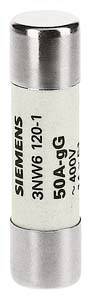 Sicherungseinsatz von Siemens mit der Aufschrift '50A-gG 400V', typischerweise für elektrische Sicherungssysteme verwendet.