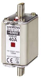 Elektrosicherung von Siemens, Modell 3NA7 817-6, bis 690V, 40A, Made in Germany, CE-zertifiziert.