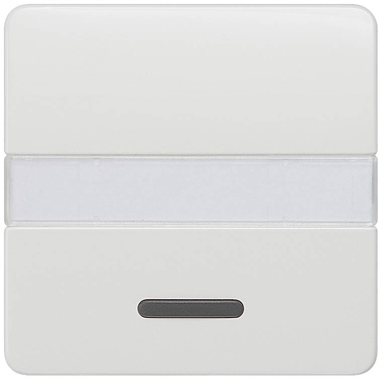 Weiße, rechteckige Wandplatte mit einem schmalen horizontalen Streifen in der Mitte.