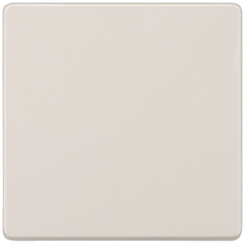 Quadratische, glatte, cremefarbene Keramikfliese, schlichtes Design, geeignet für Wände oder Böden.