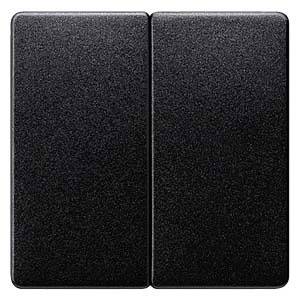 Zwei schwarze Kippschalter nebeneinander in schlichtem Design. Ideal für moderne Wohnräume oder Arbeitsbereiche.