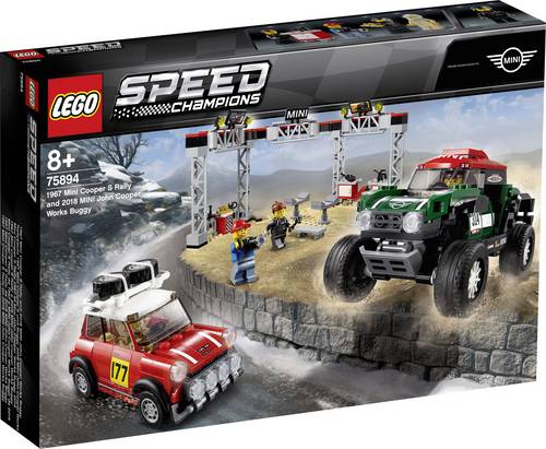 75894 LEGO® SPEED CHAMPIONS Rallyeauto 1967 Mini Cooper S und Buggy 2018 Mini John Cooper Works