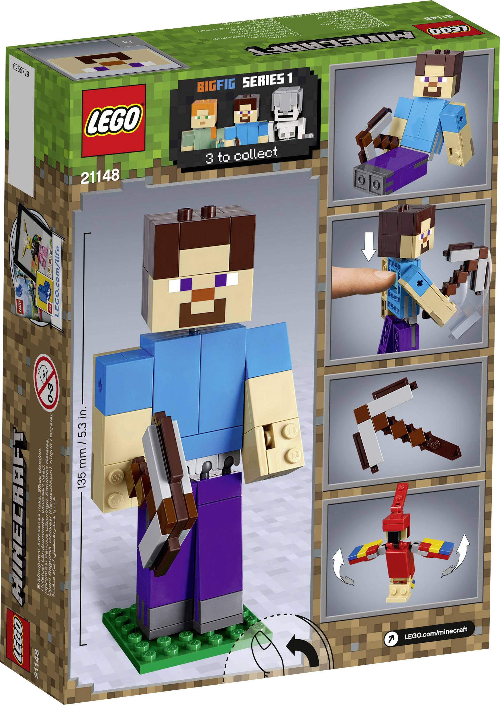 21148 LEGO® MINECRAFT Minecraft-BigFig Steve mit Papagei