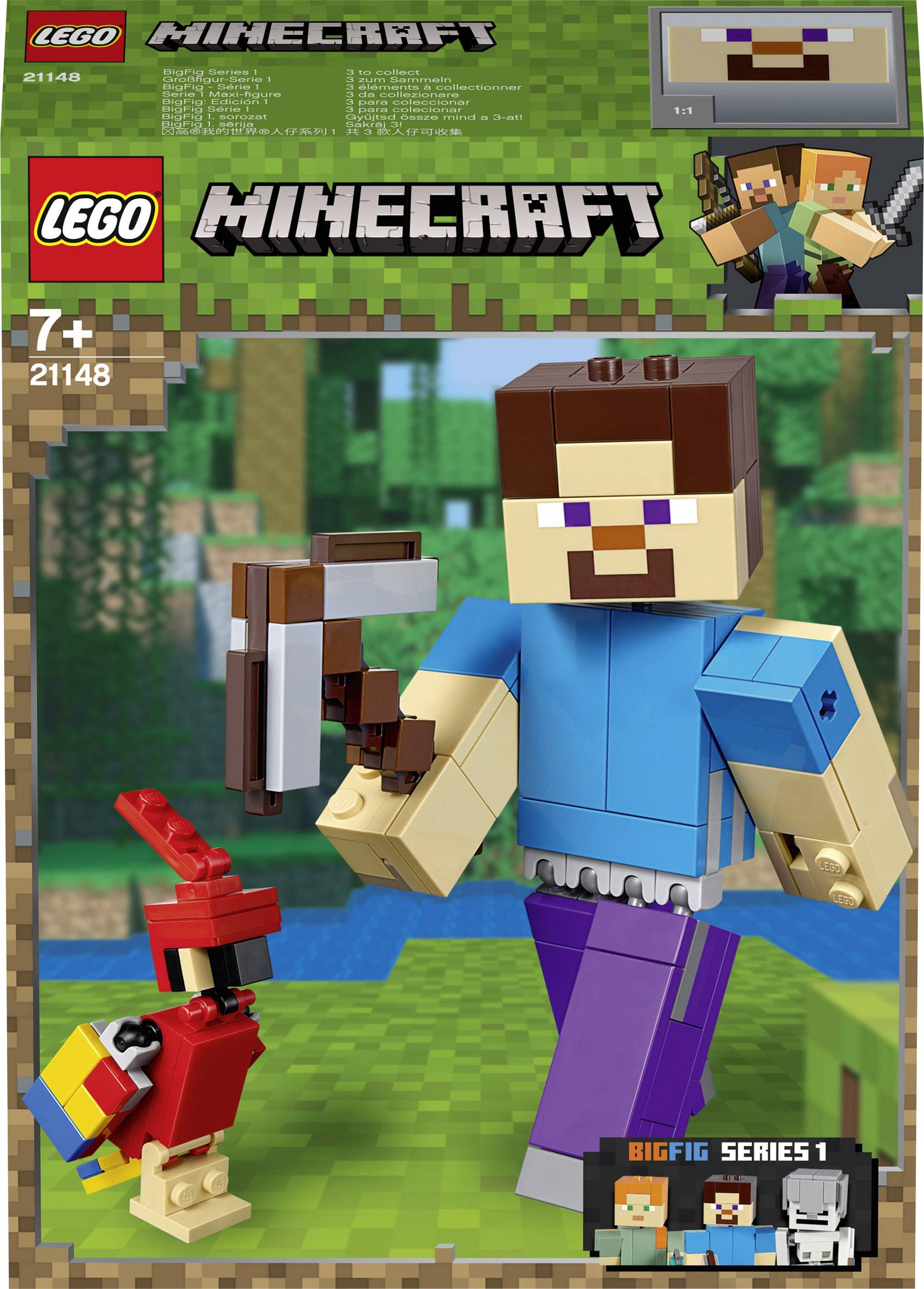 21148 LEGO® MINECRAFT Minecraft-BigFig Steve mit Papagei