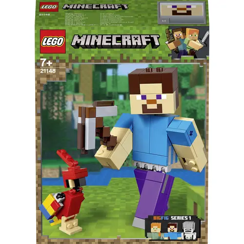 21148 LEGO® MINECRAFT Minecraft-BigFig Steve mit Papagei 21148 LEGO® MINECRAFT Minecraft-BigFig Steve mit Papagei
