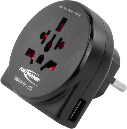 Ansmann 1250-0012 Reiseadapter World to EU + USB