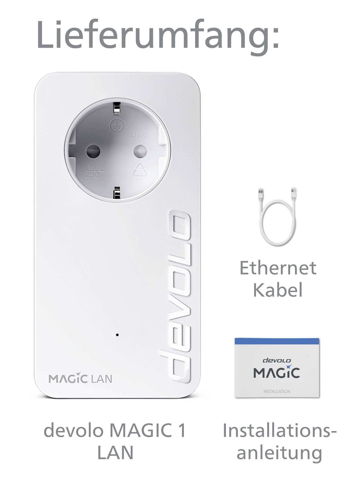 Devolo Magic 1 LAN Erweiterungsadapter 8287 EU Powerline 1200 MBit/s