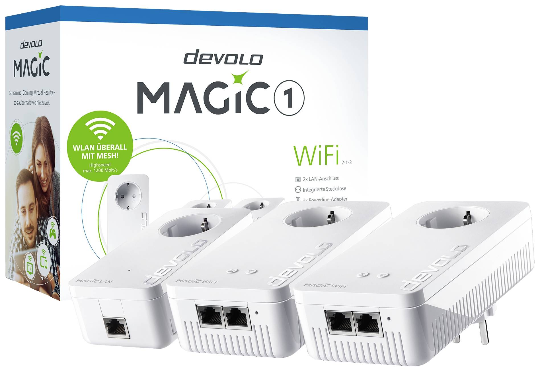 Devolo Magic 1 WiFi Network Kit Powerline WLAN Network Kit 8367 DE, AT Powerline, WLAN 1200 MBit/s