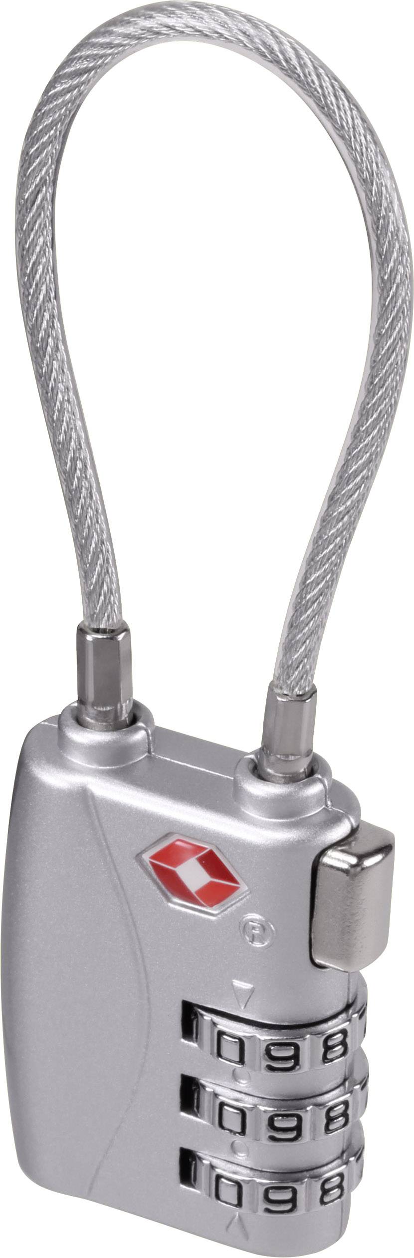 Sygonix SY-5044450 Kabelschloss 33mm TSA Silber Zahlenschloss