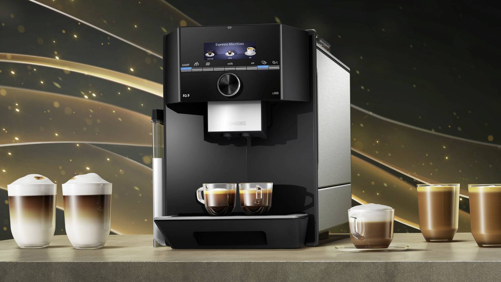 Siemens Hausgeräte EQ9 S300 TI923509DE Kaffeevollautomat Schwarz