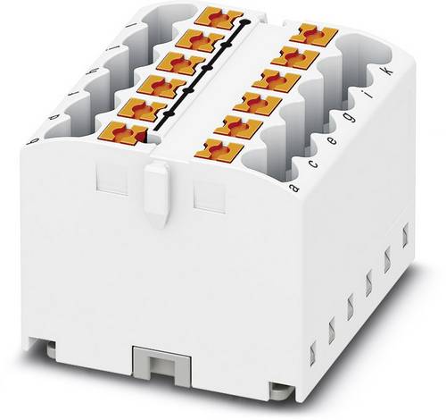 PHOENIX CONTACT PTFIX 12X2,5 WH Verteilerblock, Grundklemme, 450 V, 24 A, Anzahl der Anschlüsse 12, Querschnitt 0,14 mm²-4 mm², AWG 26-12, Breite 31,5 mm, Höhe 21,7 mm, Weiß, 8 Stück