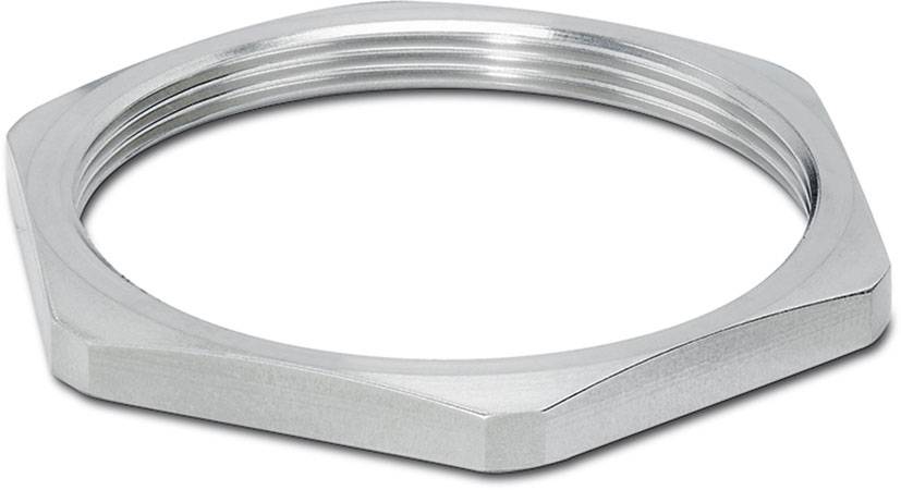 Sechskant-Metallmutter aus Stahl, silberfarben, mit Innengewinde für technische Anwendungen.