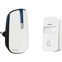 Thomson 513125 Funkklingel Komplett-Set batterielos, mit Namensschild, mit Blitzlicht Thomson 513125 Funkklingel Komplett-Set batterielos, mit Namensschild, mit Blitzlicht