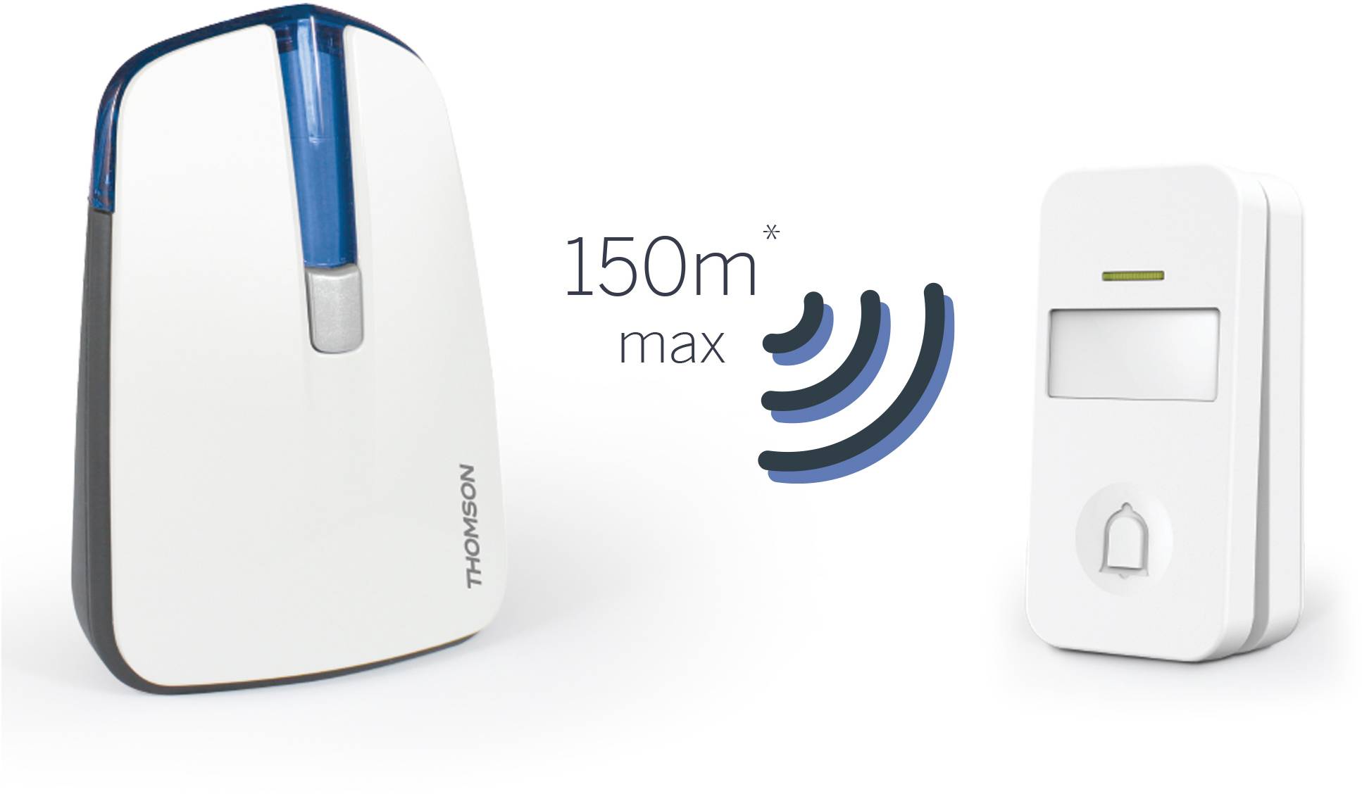 Thomson 513127 Funkklingel Komplett-Set mit Namensschild, mit Blitzlicht