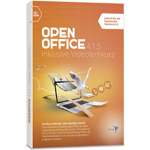 Open Office 4.1.5 inklusive Videolernkurs Vollversion, 1 Lizenz Windows Office-Paket