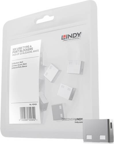 LINDY USB-A Port Schloss USB Port Lock 10er Set Weiß ohne Schlüssel 40464