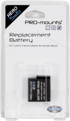 PRO-mounts Li-Ion Akku 1260 mAh für GoPro Ersatzakku Passend für: GoPro