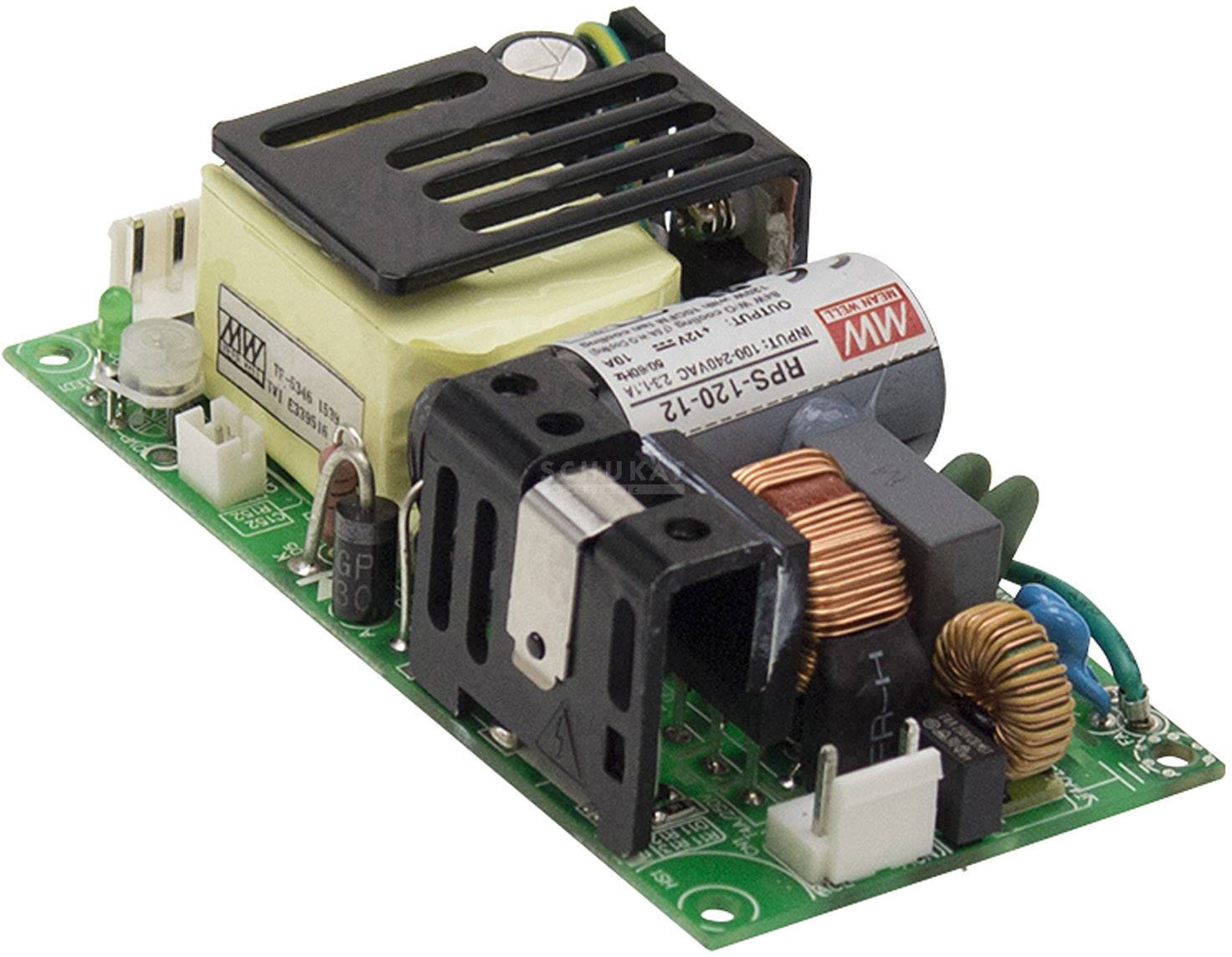 Elektronische Schaltung mit Transformator und Spule, montiert auf einer grünen Platine. Komponenten sichtbar.