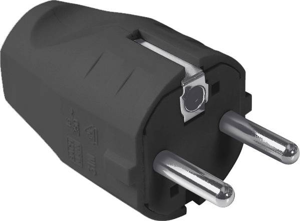 Bachmann 910.100 Schutzkontaktstecker Kunststoff 250V Schwarz IP20