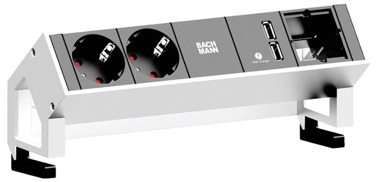 Bachmann 902.228 Steckdosenleiste ohne Schalter Weiß Schutzkontakt