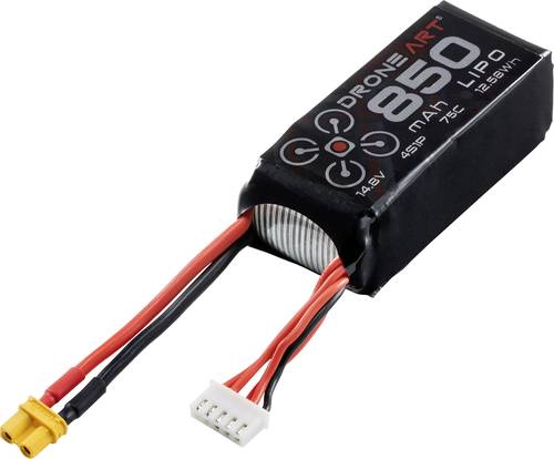 Modellbau-Akkupack (LiPo) 14.8V 850 mAh Zellen-Zahl: 4 75 C Softcase XT30