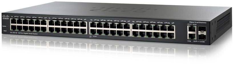 Cisco 50-port Gigabit Smart Switch PoE 370W Managed Netzwerk Switch SG200-50FP-EU