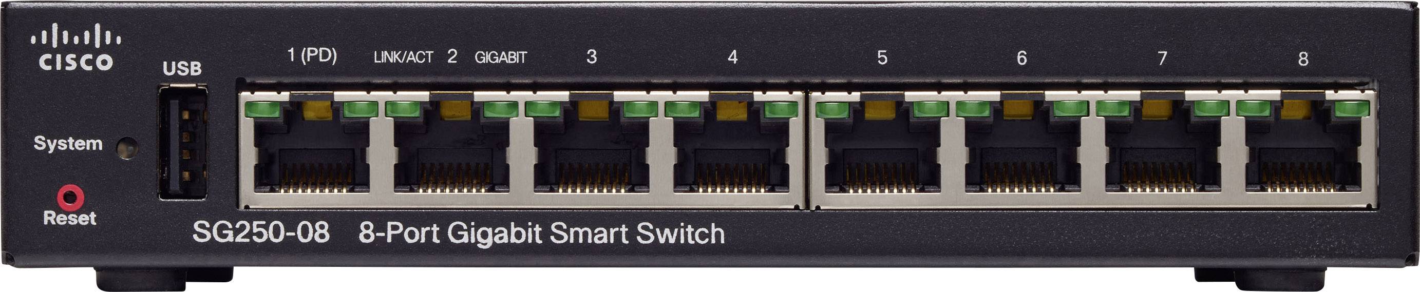 Cisco 250 Series SG250-08 - Switch - L3 Netzwerk Switch 8 Port