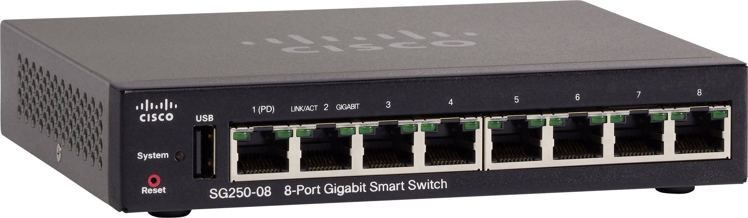 Cisco SG250-08-K9-EU 250 Series SG250-08 - Switch - L3 Netzwerk Switch 8 Port