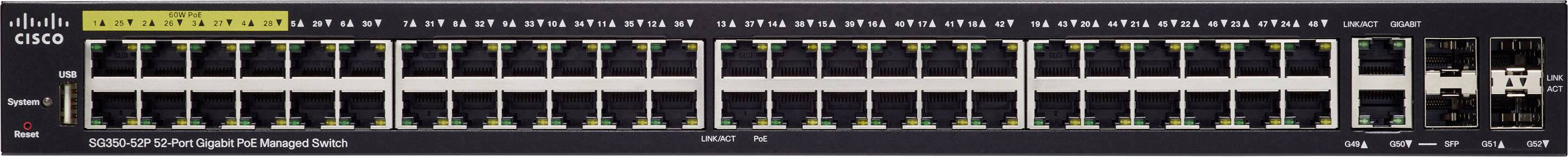 Cisco Small Business SG350-52 - Switch - Managed Netzwerk Switch 48 Port