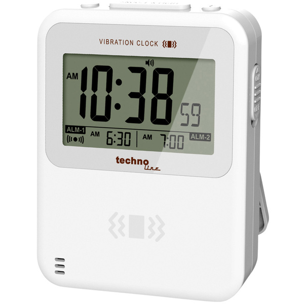 Techno Line WT 350 Quarz Wecker Weiß Alarmzeiten 2 Vibrationsalarm