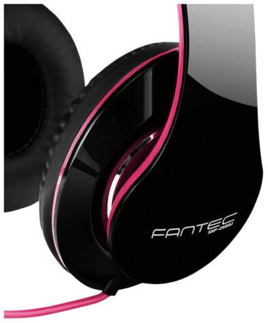 Fantec SHP-250AJ Over Ear Kopfhörer kabelgebunden Schwarz, Pink