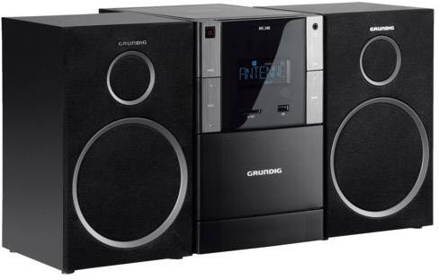 Grundig MS 240 Stereoanlage CD, UKW, USB, AUX, Kassette,  60 W Schwarz, Silber