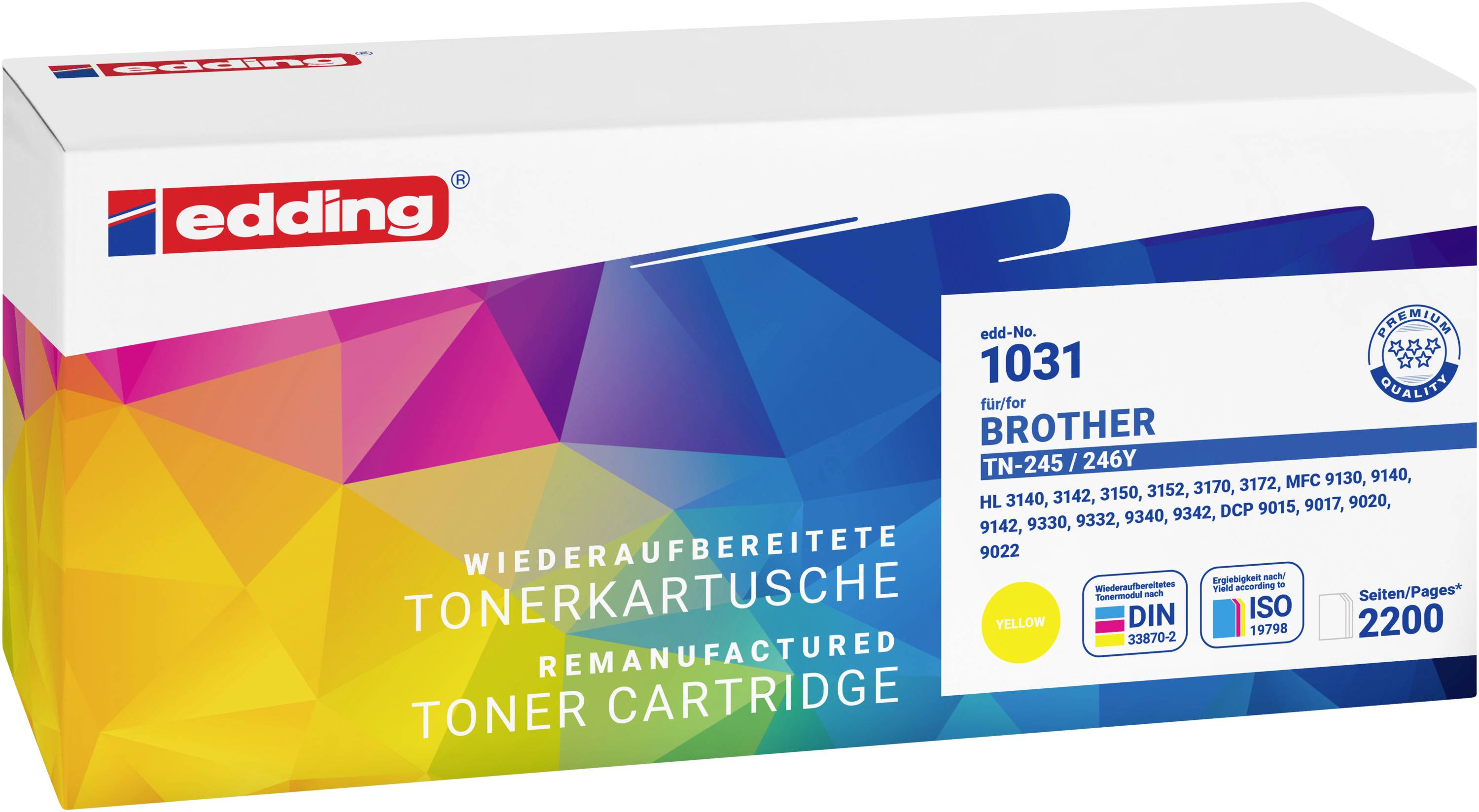Edding Toner ersetzt Brother TN-245Y + TN-246Y Kompatibel Gelb 2200 Seiten EDD-1031 18-1031