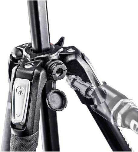 Manfrotto Manfrotto 190 Alu 3 Segmente MT190X3 Dreibeinstativ 3/8 Zoll Arbeitshöhe=9 - 160 cm Schwarz