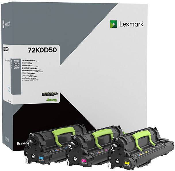 Lexmark Entwicklereinheit Entwicklereinheit CS820 CS827 CX820 CX825 CX827 CX860 72K0D50 Original Cyan, Magenta, Gelb 300000 Seiten