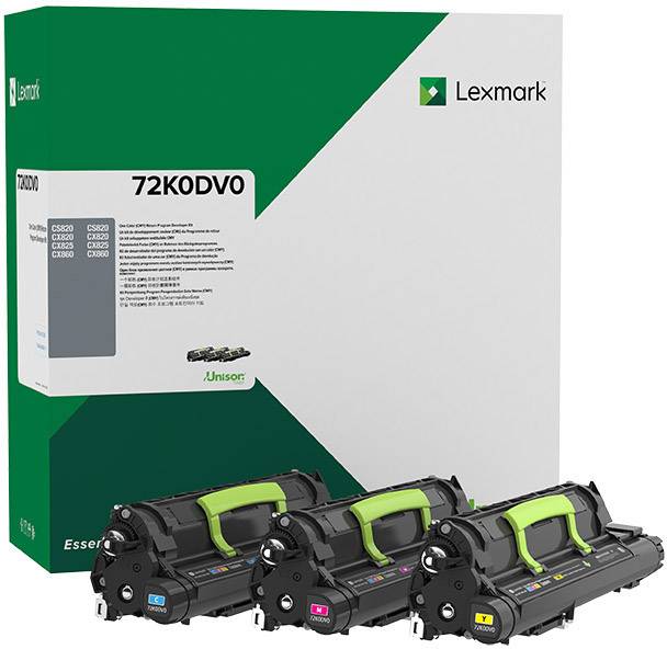 Lexmark Rückgabe Entwicklereinheit Rückgabe Entwicklereinheit CS820 CS827 CX820 CX825 CX827 CX860 72K0DV0 Original Cyan, Magenta, Gelb 300000 Seiten