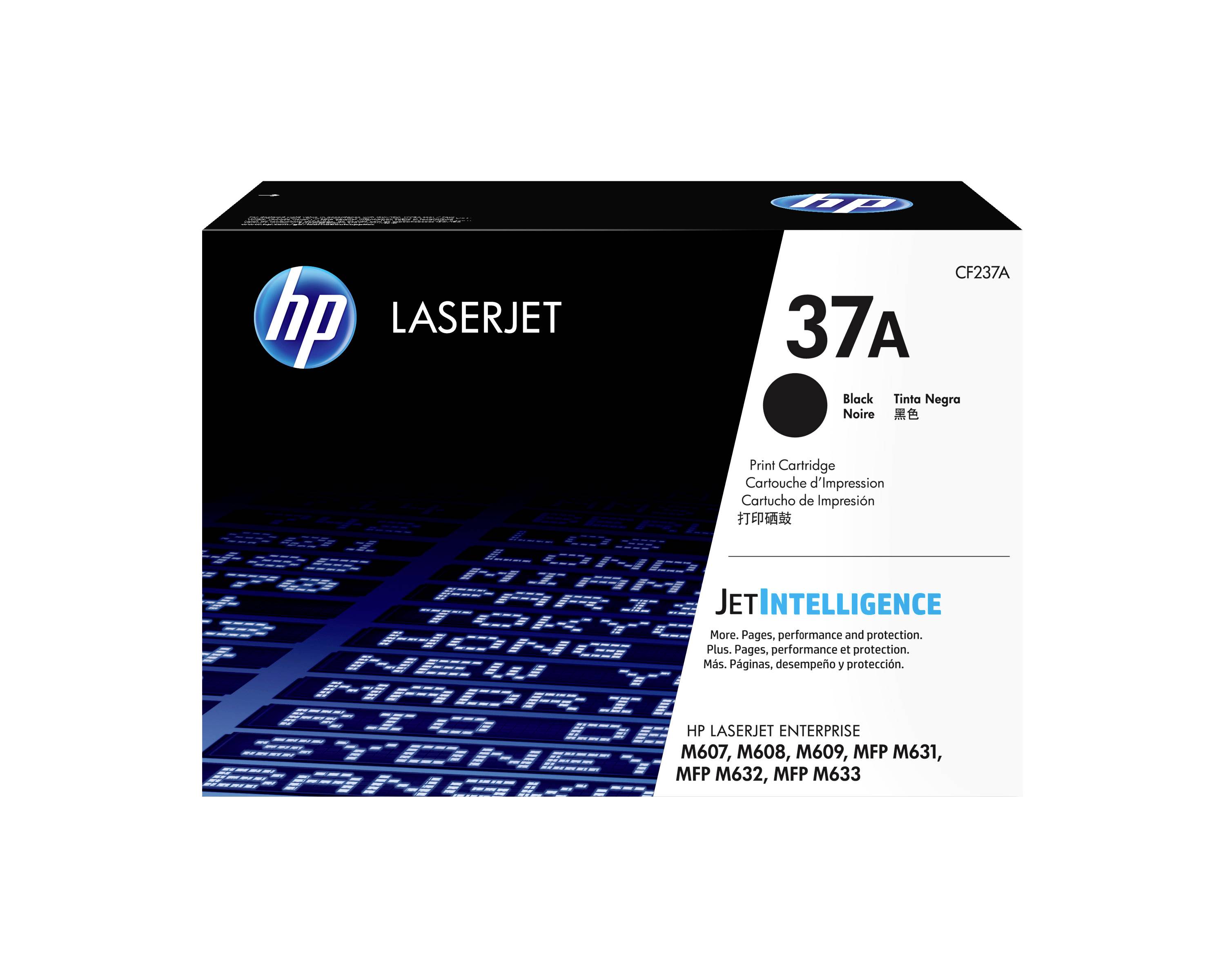 HP LaserJet 37A schwarze Tonerkartusche für HP LaserJet Enterprise M607, M608, M609, MFP M631, MFP M632 und MFP M633 Drucker.