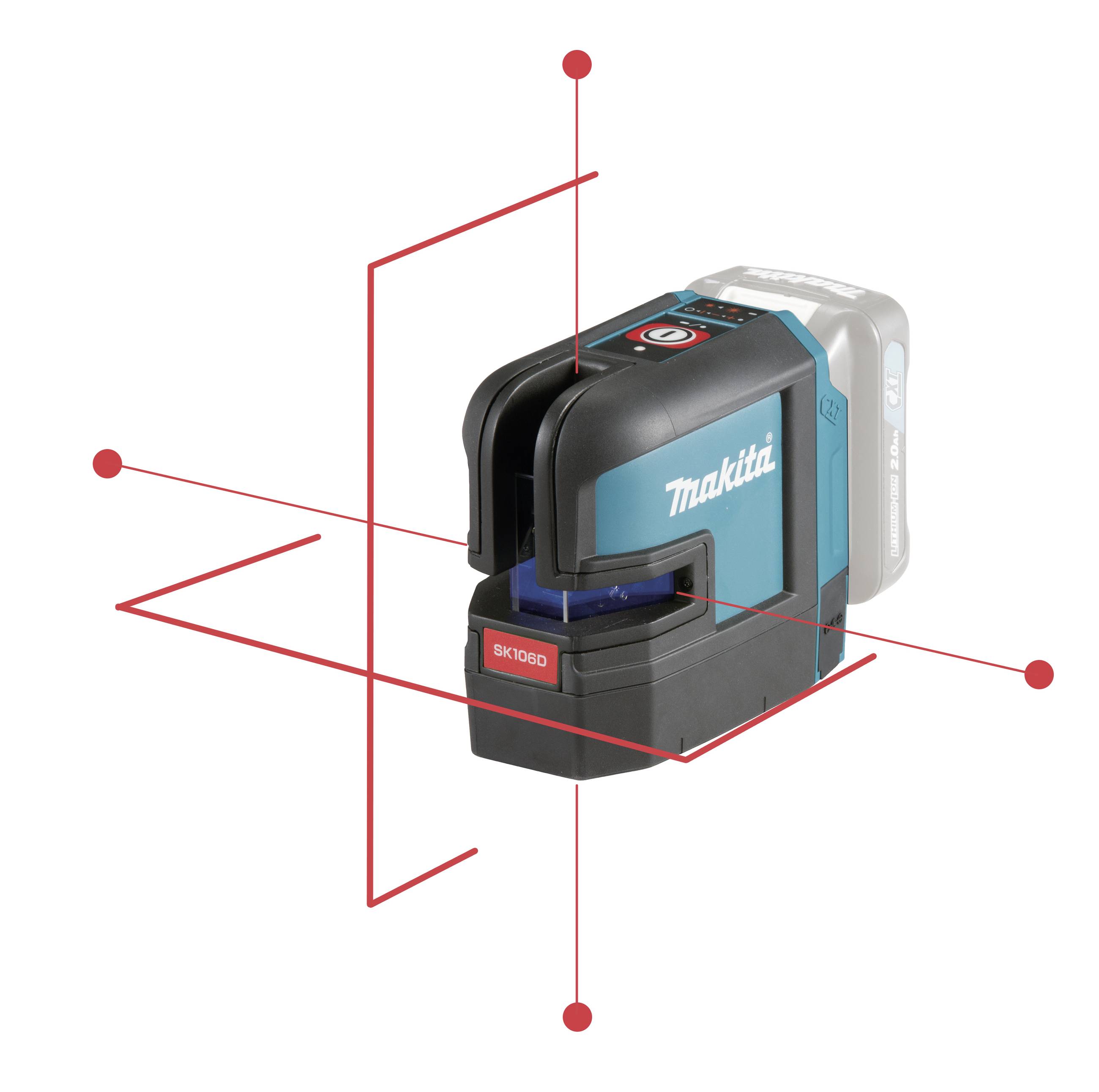 Makita SK106DZ Kreuzlinienlaser Reichweite (max.): 25 m
