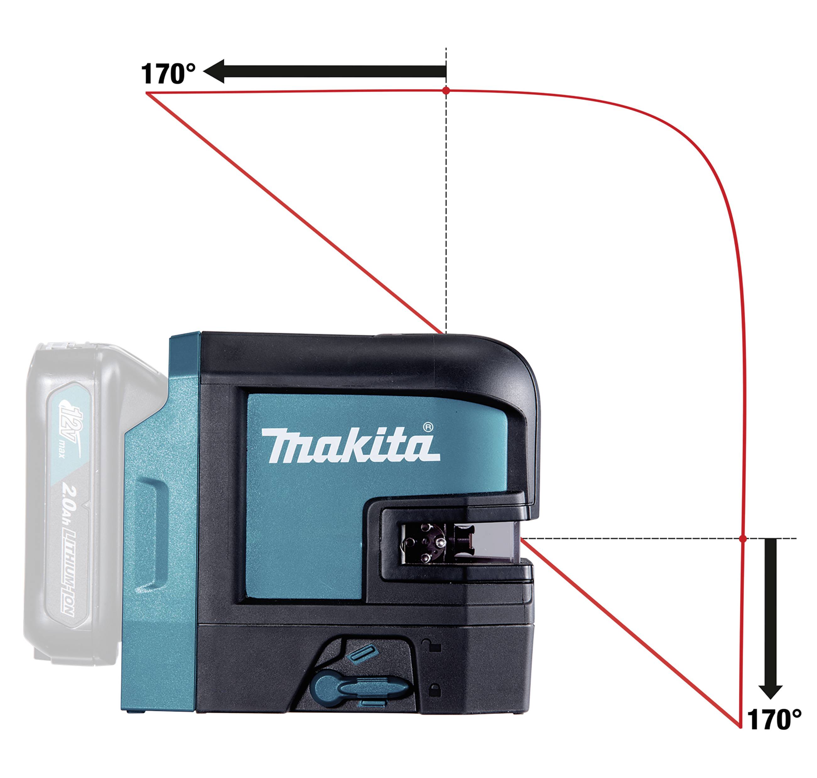Makita SK106DZ Kreuzlinienlaser Reichweite (max.): 25 m