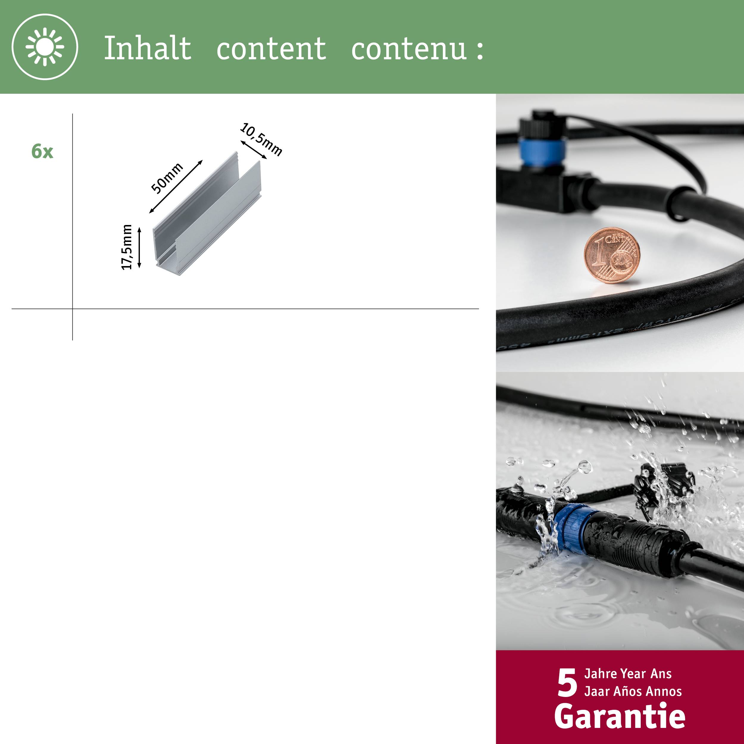 Paulmann Neon 94215 Beleuchtungssystem Plug & Shine Montageclips 6er Set Weiß