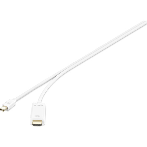 Renkforce Mini-DisplayPort / HDMI Adapterkabel Mini DisplayPort Stecker, HDMI-A Stecker 0.50m Weiß RF-3697532 vergoldete