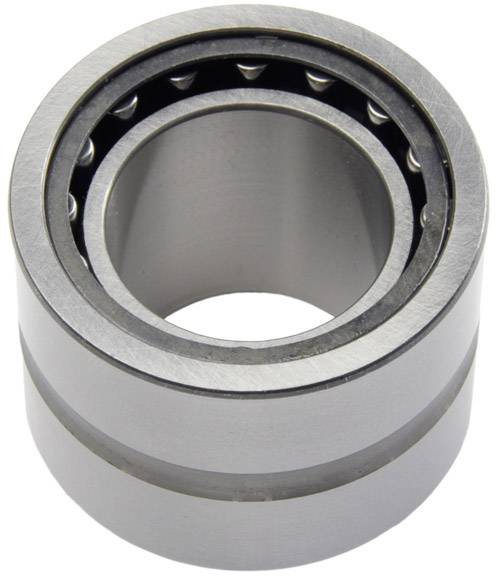 Ein zylindrisches Kugellager aus Metall mit sichtbaren Kugeln im Inneren.