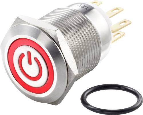 TRU COMPONENTS TC-LAS1GQ-11ET/R/12V/S Vandalismusgeschützter Druckschalter 250 V/AC 3A 1 x Aus/(Ein