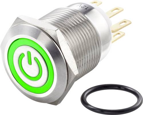 TRU COMPONENTS TC-LAS1GQ-11ET/G/12V/S Vandalismusgeschützter Druckschalter 250 V/AC 3A 1 x Aus/(Ein