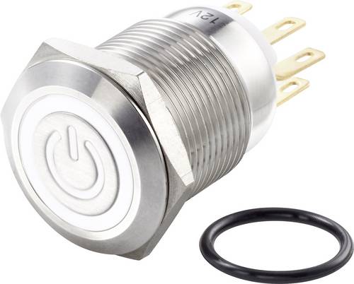 TRU COMPONENTS TC-LAS1GQ-11ET/W/12V/S Vandalismusgeschützter Druckschalter 250 V/AC 3A 1 x Aus/(Ein