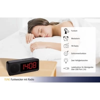 TFA Dostmann 60.2546.01 Funk Wecker Schwarz Alarmzeiten 1 TFA Dostmann 60.2546.01 Funk Wecker Schwarz Alarmzeiten 1