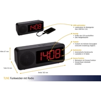 TFA Dostmann 60.2546.01 Funk Wecker Schwarz Alarmzeiten 1 TFA Dostmann 60.2546.01 Funk Wecker Schwarz Alarmzeiten 1