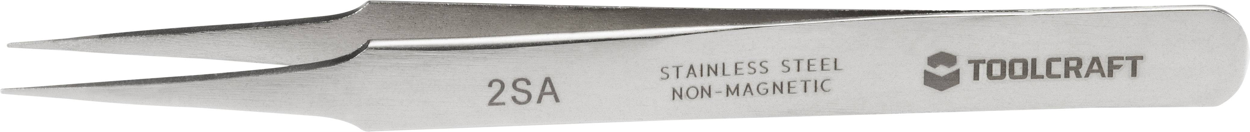 Pinzette aus Edelstahl mit feiner Spitze und der Aufschrift '2SA Stainless Steel Non Magnetic'. Geeignet für präzise Arbeiten.