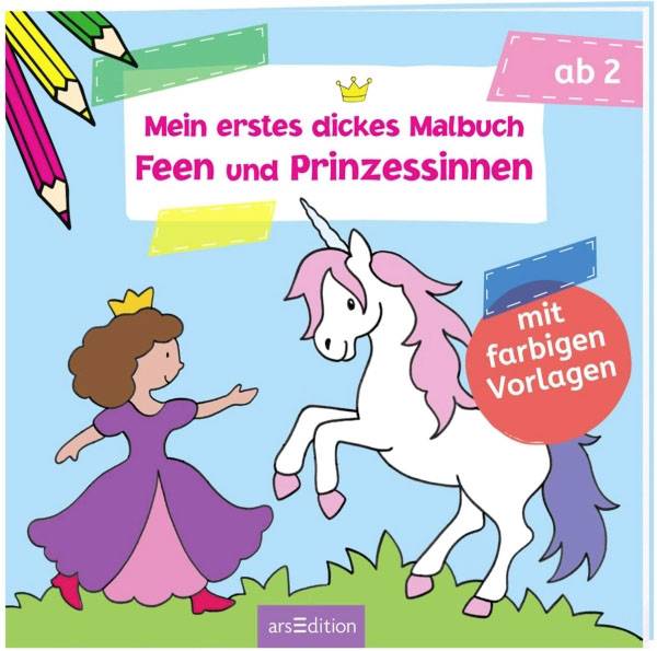 Vedes Mein erstes dickes Malbuch Feen und Prinzessinnen 132407 1St.